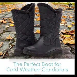 Khombu Women's Carly Winter Boots Faux Fur-Lined Mid-Calf w/ Zippers Waterproof